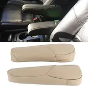 Car Interior Handle Decor Cover for CRV 2007-2009 - Microfiber Leather Seat Armrest Trim (Beige)