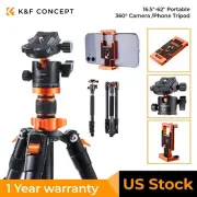 K&F Concept Camera Tripod 62" Aluminum Tripod with Quick Release Plate Ball Head