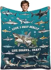 [Fiwbnasz] Shark Blanket Kids, Shark Gifts for Shark Lovers, Shark Gifts for Women, Men, Shark Blanket Kids, Cozy Shark Blanket for Kids, Kids Shark Blanket, Shark Throw Blanket for Kids Soft Fleece (40x50)