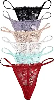 [Vision Underwear] 6 Pack Sexy Floral Lace G-String Thong Panties L266