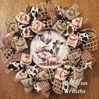 Farm Animals Wreath Cow Pig Chicken Rooster Farm Deco Mesh Wreath