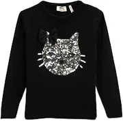 [Koton] Girls's Cat Patterned Knit Sweater Pullover