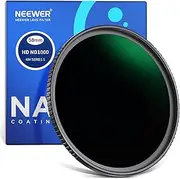 NEEWER 58mm ND1000 ND Lens Filter, Neutral Density Lens Filter with 10 Stops, Multi Resistant Nano Coated HD Optical Glass and Ultra Slim Black Matte Frame for Camera Lens