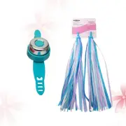 2 Pcs Bike Streamers Bell Scooter Ribbons Tassels and Bells