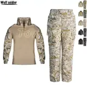 US Army Kids Tactical Shirt Pants Uniform Boys Girls Military Combat Camo Casual