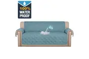 100% Waterproof Sofa Slipcover Premium Sofa 1/2/3 Seater and Recliner Sofa Furniture Protector, Non Slip Pet Friendly Faux Cotton Sofa Covers, Blue
