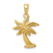 14k Yellow Gold Palm Tree Pendant