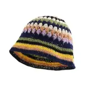 Crochet Fisherman Hat Knit Bucket Hat Colorful Crochet Bucket Hat Striped hat