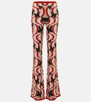 [Alessandra Rich] Alessandra Rich Printed high-rise flare pants AU 6 multicoloured