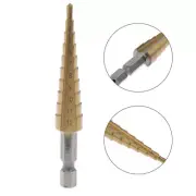 3-12mm Coated Stepped Drill Bits Hex Handle Drill Bit Metal Drilling Power T^UU