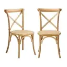 Set of 2 Dining Chair with Crossback Timber Wooden