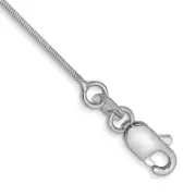 14k White Gold .80mm Octagonal Snake Chain Bracelet / Anklet 9 Inch
