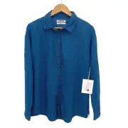 One Teaspoon Womens Button Front Chambray Oversized Bahama Tux Shirt Blue XS NWT