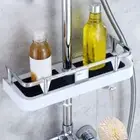 Bathroom Hanging Pole Shower Caddy Basket Storage Shelf Organiser Tray Rack TO