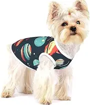 Outer Space Planet print Tshirts for Small Dogs Dog's Fashion Shirt Breathable Sleeveless Shirts for Small Dogs