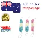 3Pcs STRETCHABLE LONG BATH LOOFAHS Braided Mesh Exfoliating Loofah Back Scrubber