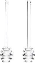 2 Pcs Glass Honey Dipper Sticks Honey Spoon Dipper Honeycomb Stick Honey Stirrer Wand for Honey Pot Jar Containers Clear