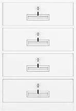 Vertical File Cabinet with Lock, 4 Drawers, Metal File Cabinet for Under Office Desk Storage, 15.3" D x 25.5" H