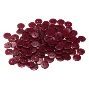 200pcs Sewing Button 15mm 2 Holes Resin Round Craft Buttons, Dark Red