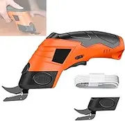 Electric Scissors, Cordless Electric Scissors with Steel Blade, 10000rpm Speed, 1500mAh Rechargeable Battery, Safety Switch, Electric Fabric Scissors for Cardboard, Fabric, Leather, and Carpet