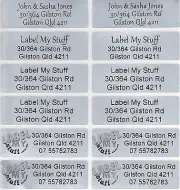 200 Light Silver Personalised Name / Address Labels - Large (46*15mm)
