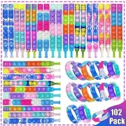 102pcs Pop Bracelet Party Favors Fidget Bracelet It Birthday Party Favors for
