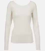 [Polo Ralph Lauren] Polo Ralph Lauren Sequined jersey T-shirt AU 12 white