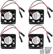Dorhea 4pcs 3007 Fan Black for Raspberry Pi 4 Fan 30x30x7mm Pi Brushless Cooling Fan Brushless 3.3V 5V DC Quiet Fan for Raspberry Pi 4, Pi 3 B+, Pi 3 B, Pi 2, Pi B+, Pi Zero/Zero W,Robot Project