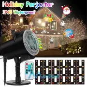 Christmas LED Projector Lights 12 Moving Patterns Landscape Party Light w/Remote