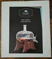 Summit Whiskey Decanter - Elegant Glass Decanter with Wooden Stand