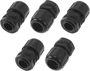 X AUTOHAUX M16x1.5 Cable Glands 13mm / 0.51" Bellows Waterproof Tensile Joint Straight-Through PA6 Nylon Black 5 Pcs