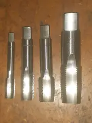 4x BSP Parallel RH HSS PIPE Hand Tap 1/8" x 28 1/4" x 19 3/8 x 19 1/2" x 14 RH