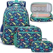 [Fimibuke] Kids Backpack for School Boys Girls - 3PCS Waterproof Toddler School Bag with Lunch Box & Pencil Case for Ages 3-12