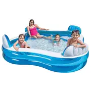 Intex Family Lounge Swimming Pool Centre With 4 Built-in Seats 2 Drinks Holders