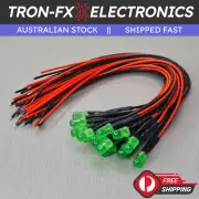 5/10/20Pcs 5mm Green Flash Round Diffused Green Lens LED 20CM Pre Wired DC24V