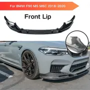 For BMW F90 M5 M5C 2018-2020 Front Lip Spoiler Splitter Diffuser Car Accessories Bumper Glossy Black Carbon Fiber Look Decorate