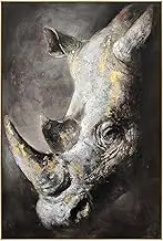80X120cm Golden Titan Champagne Framed Hand Painted Canvas Wall Art