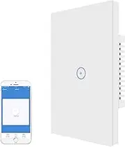 UseeLink Smart Light Switch, WiFi Light Switch, Touch Smart Wall Switch, WiFi Glass Panel Light Switch, Compatible with Alexa, Smart Life/Tuya Application, Remote Control (1 Way)