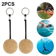 Floating Cork Keychain 53mm Floatable Wooden Ball Key Chain Floating Cork·-