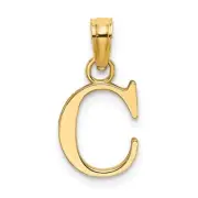 14KY Polished Block Letter C Initial Pendant Bracelet Necklace
