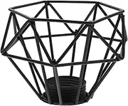 Ciieeo Diamond Lampshade Hanging Lamp Ceiling Hallway White Lights Covers Shade Metal Bulb Guard Cage for Lamp Black Small Diamond Iron Round