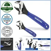 Adjustable Wrench Set 6 & 10 Inch Chrome Vanadium Steel Home Garage Tooling