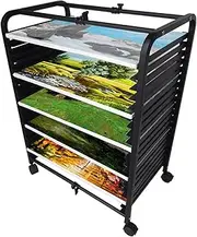20-Layer Retractable Art Drying Rack, Art Rack Storage Rack with Wheels, Suitable for Educational Schools and Art Clubs Rack, Space Saving Rack (for Artwork/Paintings)