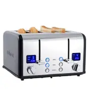 4 Slice Toaster, Stainless Steel, Ultra-Clear LED Display & Extra Wide Slots,...