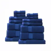 Renee Taylor Brentwood Low Twist 14 Piece Royal Towel Pack