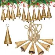 Christmas Bells for Decoration – Cow Bells for Rustic Hanging with Jute Rope – G