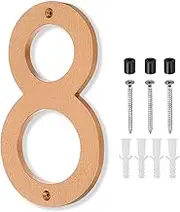 uxcell 10 Inch House Number, House Address Numbers Sign Large Floating Modern with Screws for Outside Door Wall Street, Gold, 8