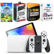 Nintendo Switch White OLED + Legend of Zelda Link's Awakening + Accessory Kit