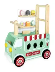[Im Toy] Wood Walk & Ride Ice Cream Truck Sorter Ride-On Fun Toy 12m+ in Multi