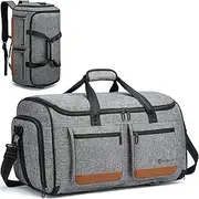 [TUGUAN] Convertible Garment Duffle Bags for Travel, Carry on Garment Duffel Bag Backpack, 3 in 1 Large Suit Travel Bags, Grey, L, Garment Bag Backpack-Grey B
